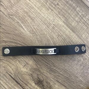 Hard Rock Cafe Black and Silver Jewelry Bracelet